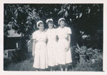 Nurses Barbara Lees, Gwen Gorman and Meg Leslie at the Rockhampton Hospital ca. 1954.