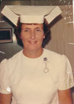 Sister Joan Miller (née Ockenden) at St Andrew's Hospital Rockhampton in the 1970s.