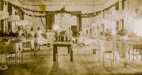 A Rockhampton Hospital Ward decorated for Christmas ca. 1930
