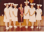 Matron Norma West with staff of the Rockhampton Hospital Nurse Education Centre 1978